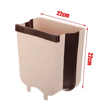 

High Quality Foldable Hanging Trash Wall Mounted Trashcan Durable Kitchens Trash Can For Bathroom bedrooms Waste Storage
