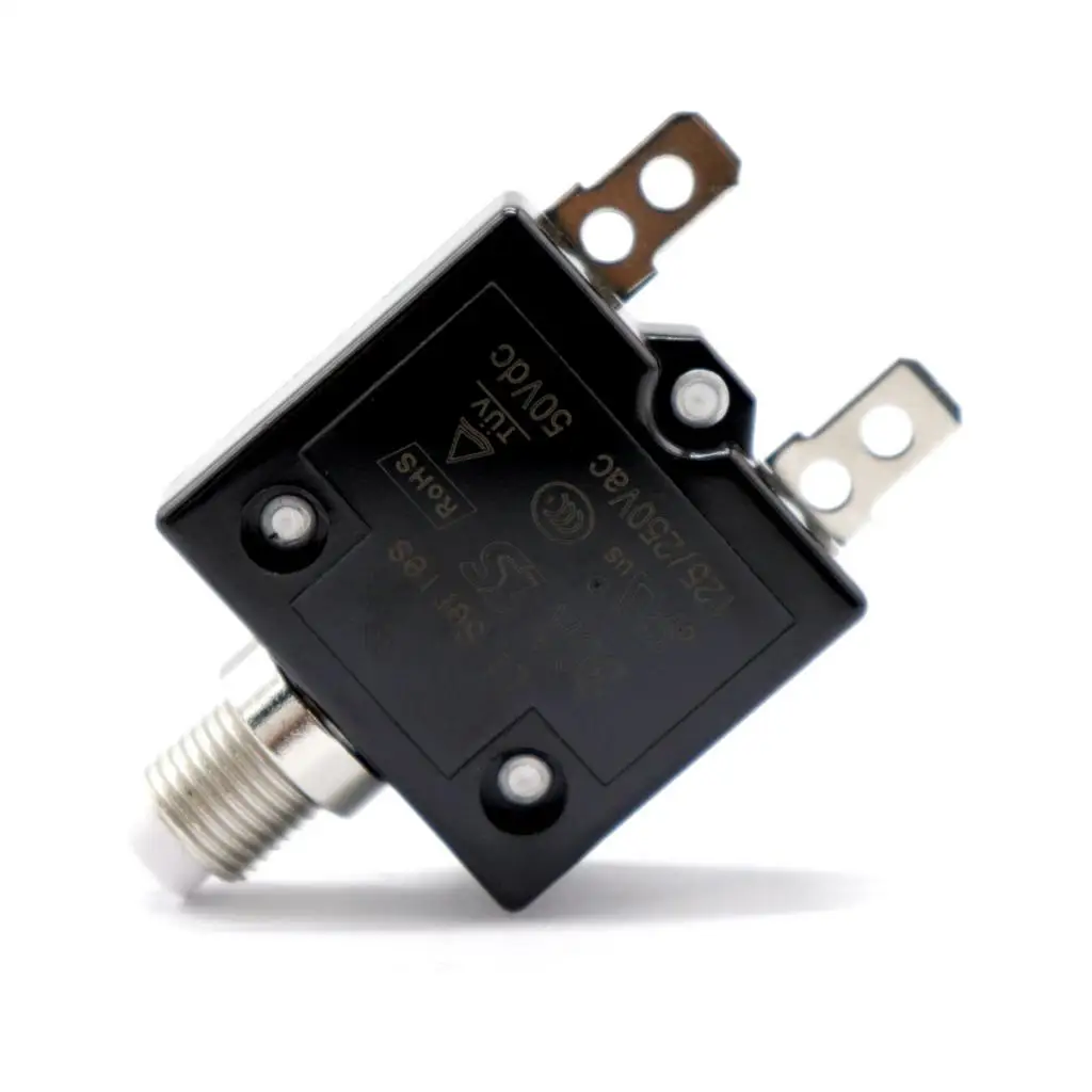 30 Amp Push Button Circuit Breakers with Waterproof Button Transparent Cover, DC 50V AC 125-250V