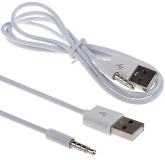 500 шт. белый 1 м USB 2,0 штекер 3,5 мм аудио AUX штекер автомобильный кабель Jack зарядное устройство кабель провод шнур