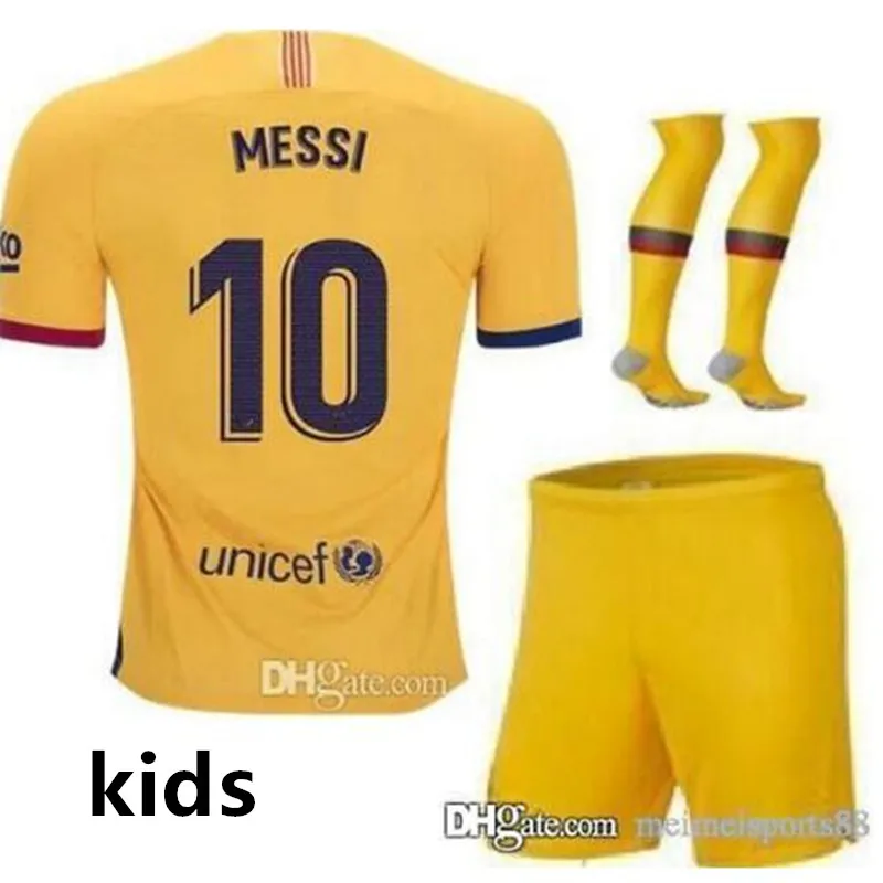 Детский комплект+ носки; коллекция года; футболка для футбола F. DE JONG GRIEZMANN MESSI SUAREZ ARTHUR COUTINHO VIDAL 19/20; детская рубашка - Цвет: KIDS