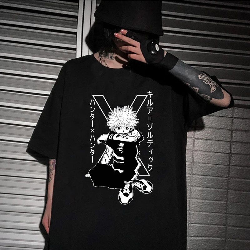Kawaii Hunter X футболка для мужчин забавные летние топы с рисунком киллуа Графические