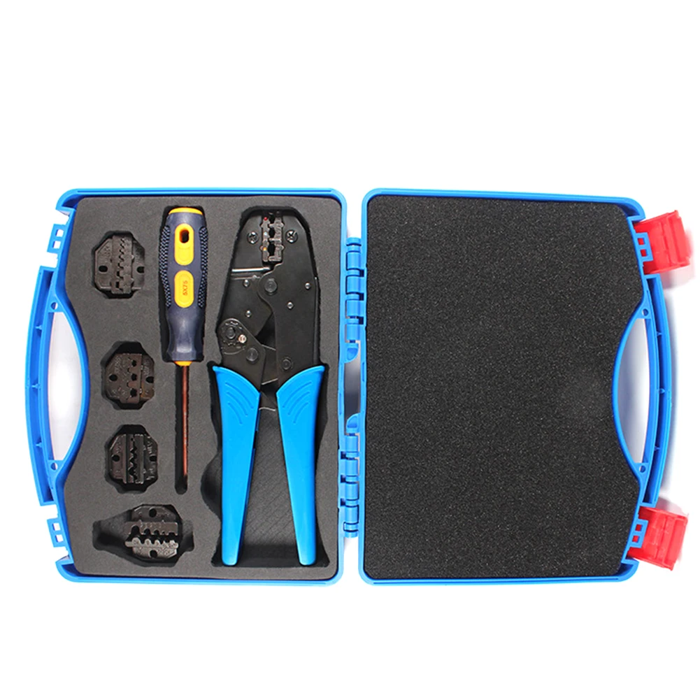 

Multifunction Ratchet Crimping Pliers Set Electrician Easy Use Fixed Labor Saving Release Pressure Replacement Self Adjustable