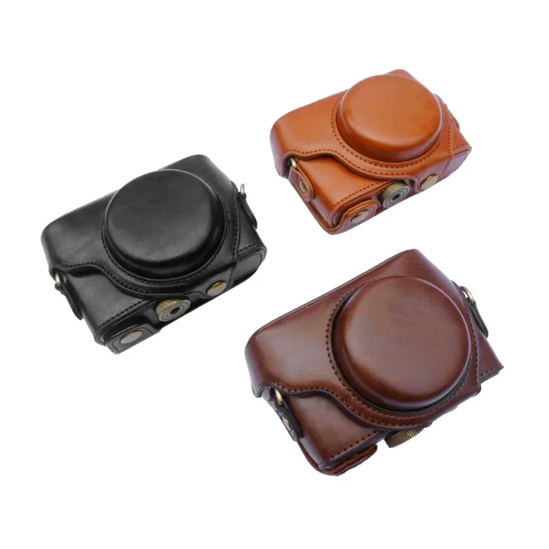 Borsa Per Fotocamera Per Sony Rx100 Rx100Ii Rx100Iii Rx100Iv Rx100V Custodia Per Fotocamera Digitale Pu Custodia Con Cinturino