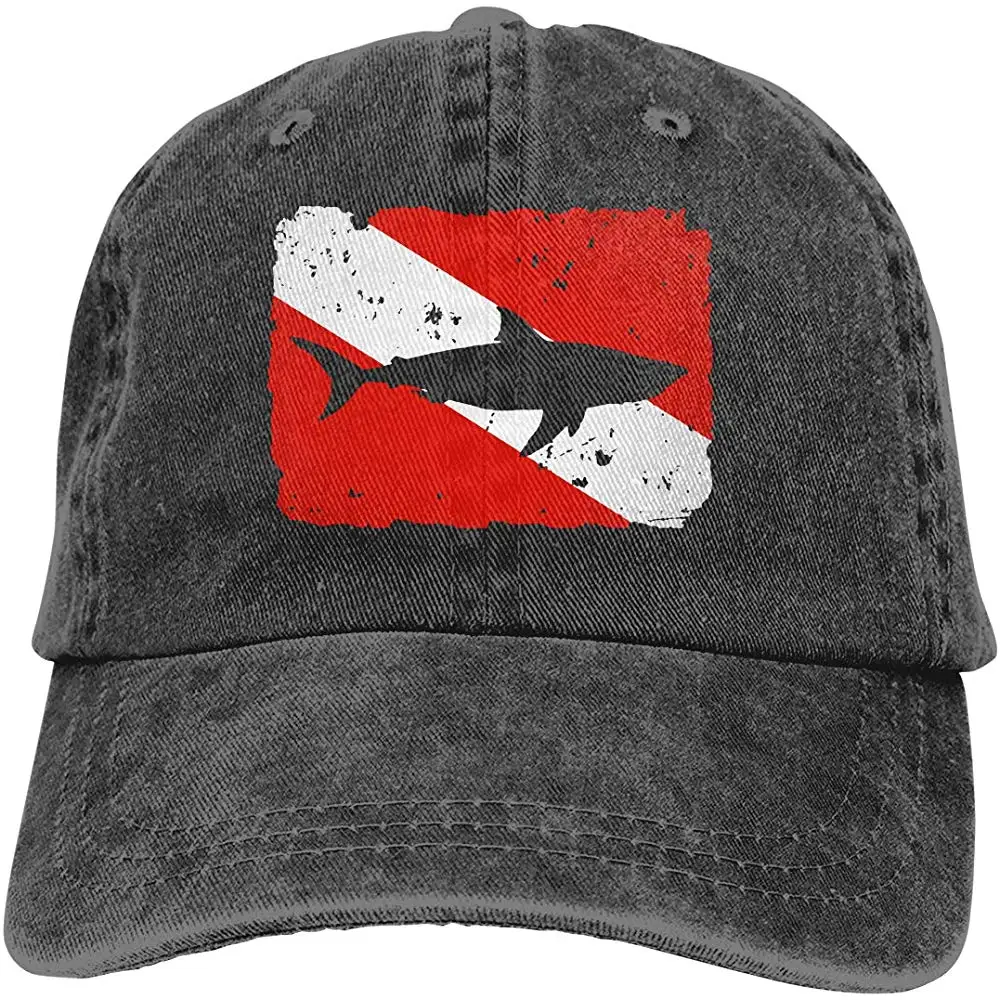 Винтажная Акула акваланга флажок погружения унисекс промытая джинсовая бейсболка рыбий шляпа регулируемая задняя застежка Дальнобойщик Шляпа