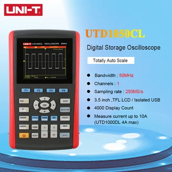 

UNI-T UNIT UTD1050CL Handheld Digital Storage Oscilloscope 1CH 3.5'' LCD Display With Free Shipping 50MHz 250MS/s Sampling rate