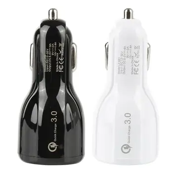 

2020 New Car Charger 6A Universal QC3.0 39W Dual USB For Mobile Phone Adapter Clear LED Display Fast Charging