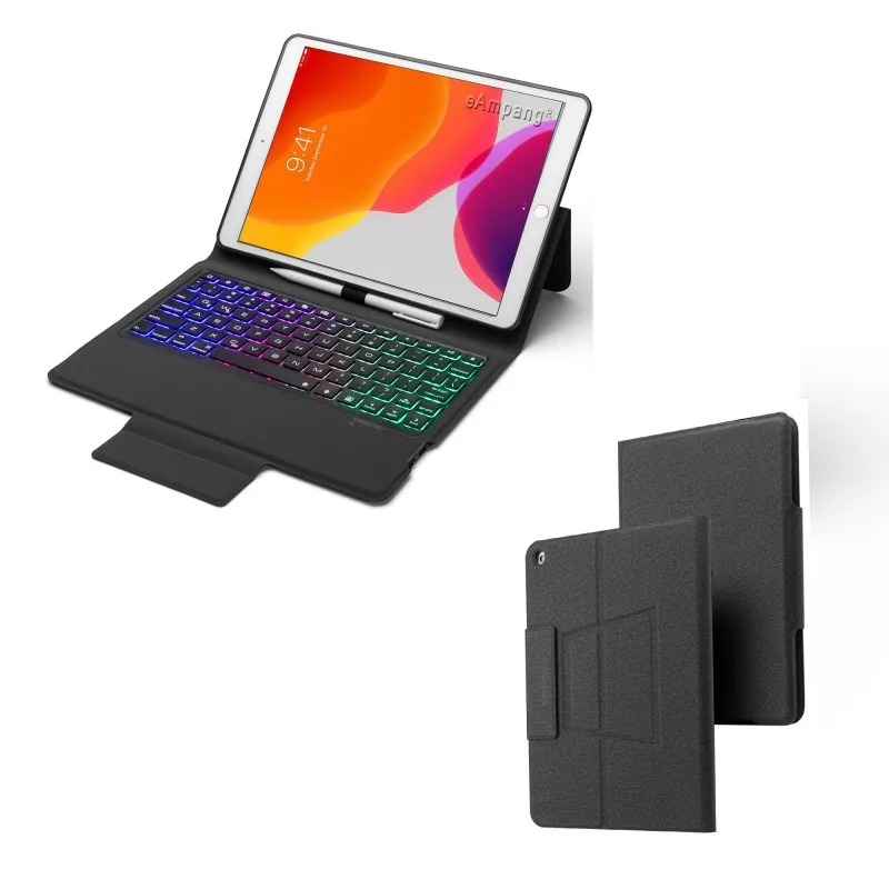 7 клавиатура с подсветкой чехол для Apple iPad 10,2 7 7th Gen/поколение A2197 A2200 A2198 A2232 чехол для iPad 10,2 чехол для клавиатуры - Цвет: Черный