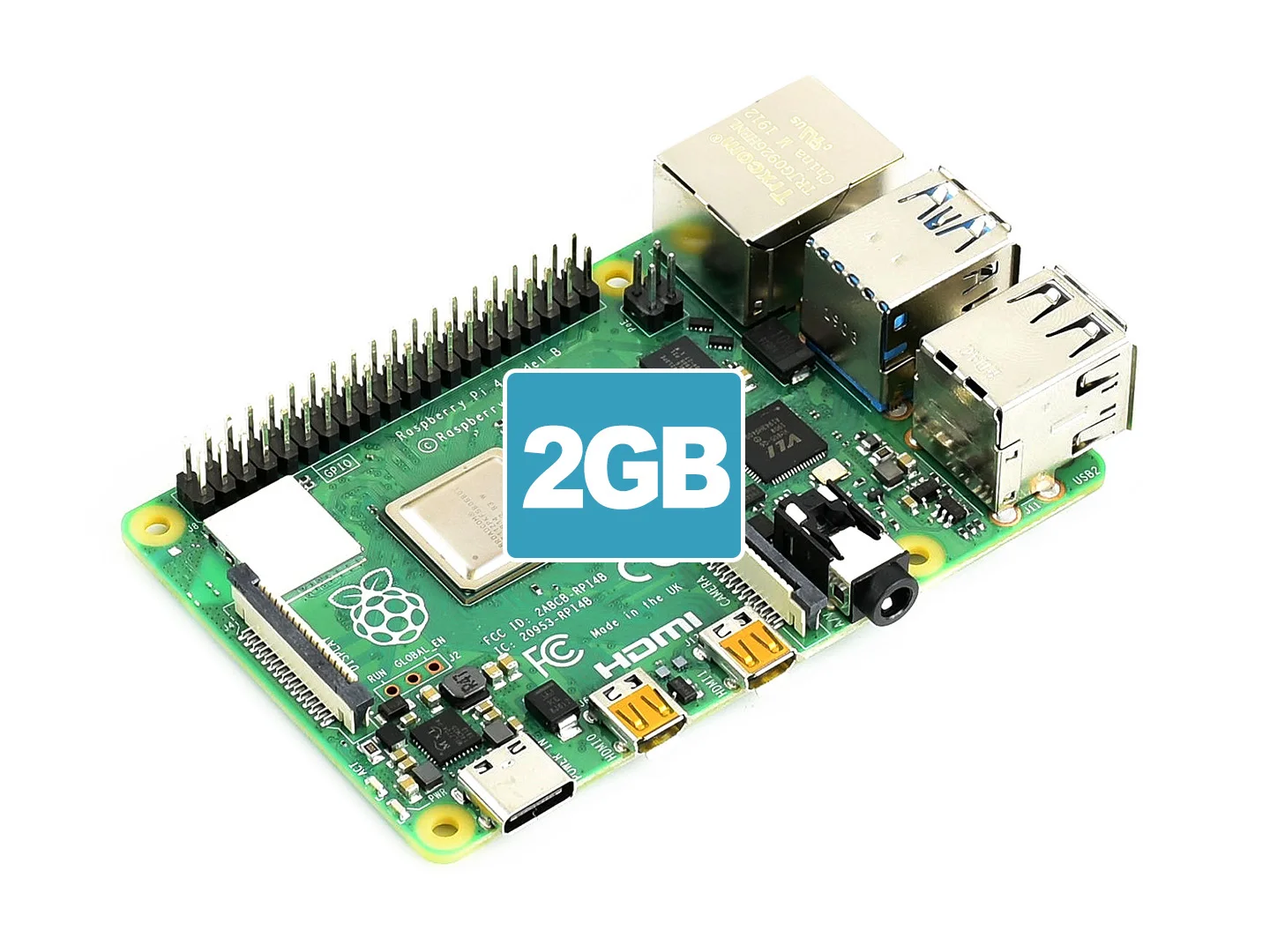  Raspberry Pi 4 Model B 2GB /4GB RAM 64-bit 1.5GHz quad-core Gigabit Ethernet Bluetooth 5.0 USB Type