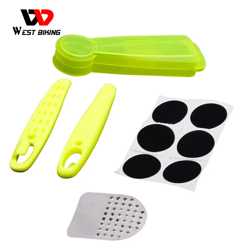 WEST BIKING Mountain Bike Tire Repair Tools Portable No Glue Chip Tyre Spoon Bicycle Road Cycling Set | Спорт и развлечения