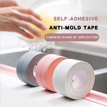 

3.2M Kitchen Mildew-Proof Waterproof Tape Moisture-Proof Sink Gap Beautiful Seam Toilet Stickers Corner Sealing Strip Block Glue