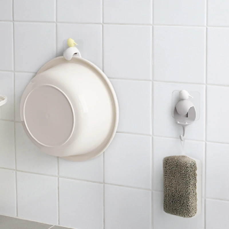 1pcs Creative Washbasin Hook Bird's Washbasin Hook Creative Scarless Bathroom Strong Wall Mount Pylon Color Random kitchen tool