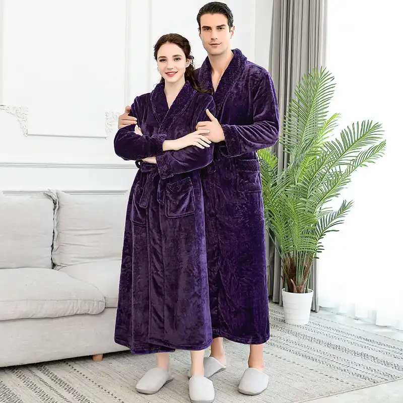 Mens fleece robe long Clearance