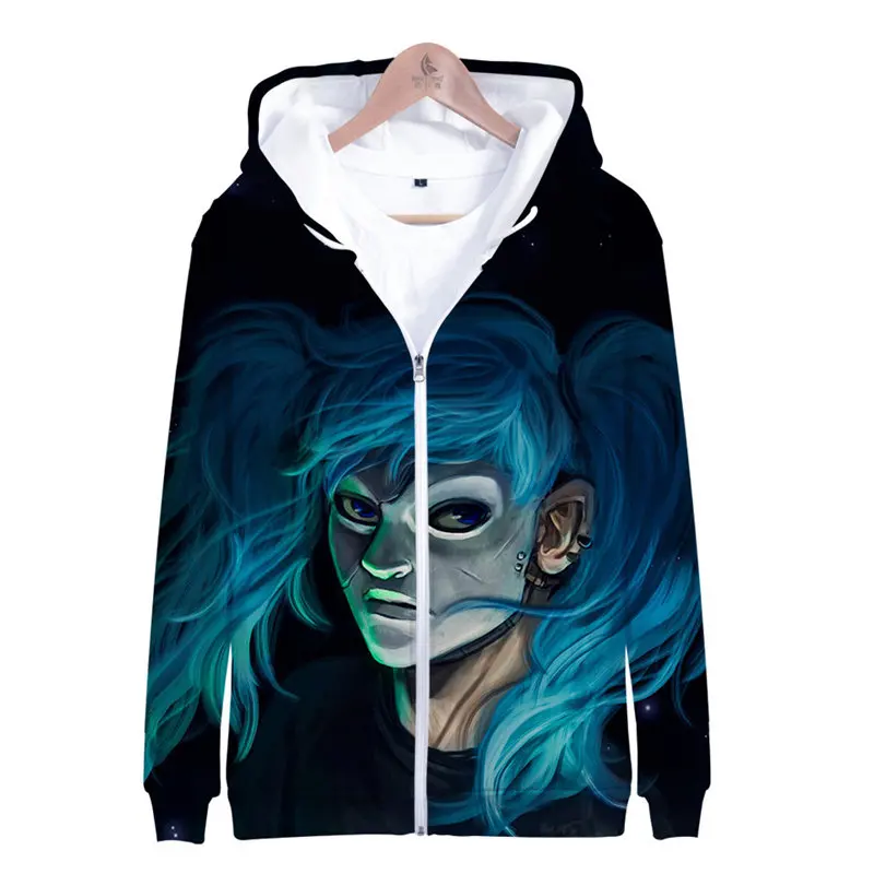 Костюм для косплея Салли из аниме Игра тонкие худи с 3D принтом на молнии свитшот