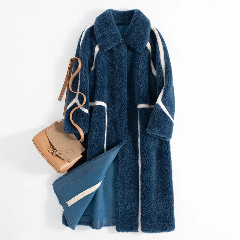 

Real Fur Coat Korean Vintage Autumn Winter Coat Women Clothes 2020 Sheep Shearling Wool Jacket Women Tops Suede Lining ZT3751