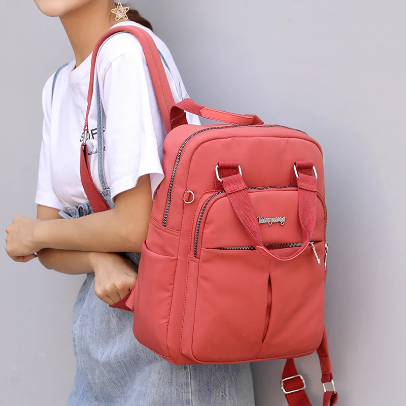  TULADUO Large Capacity Women Backpacks Famous Brand Solid School Bag For Teeanger Girls Fashion Mul - 33025722743