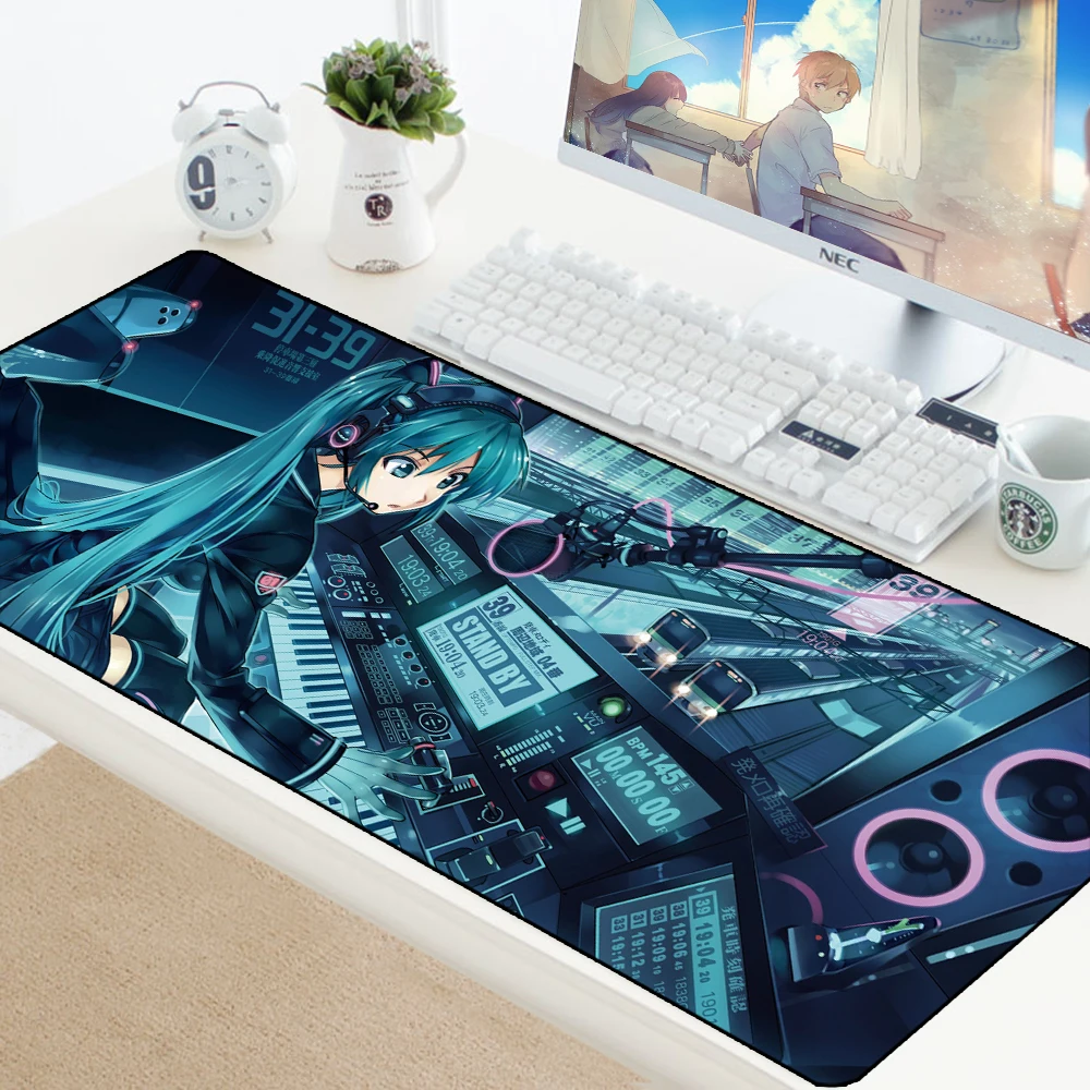 

Mouse Pad Anime Large Edge Anime Anti-slip Rubber Pad Gamer Gaming Mousepad Keyboard Computer Mats Hatsune Miku Speed Play Mat