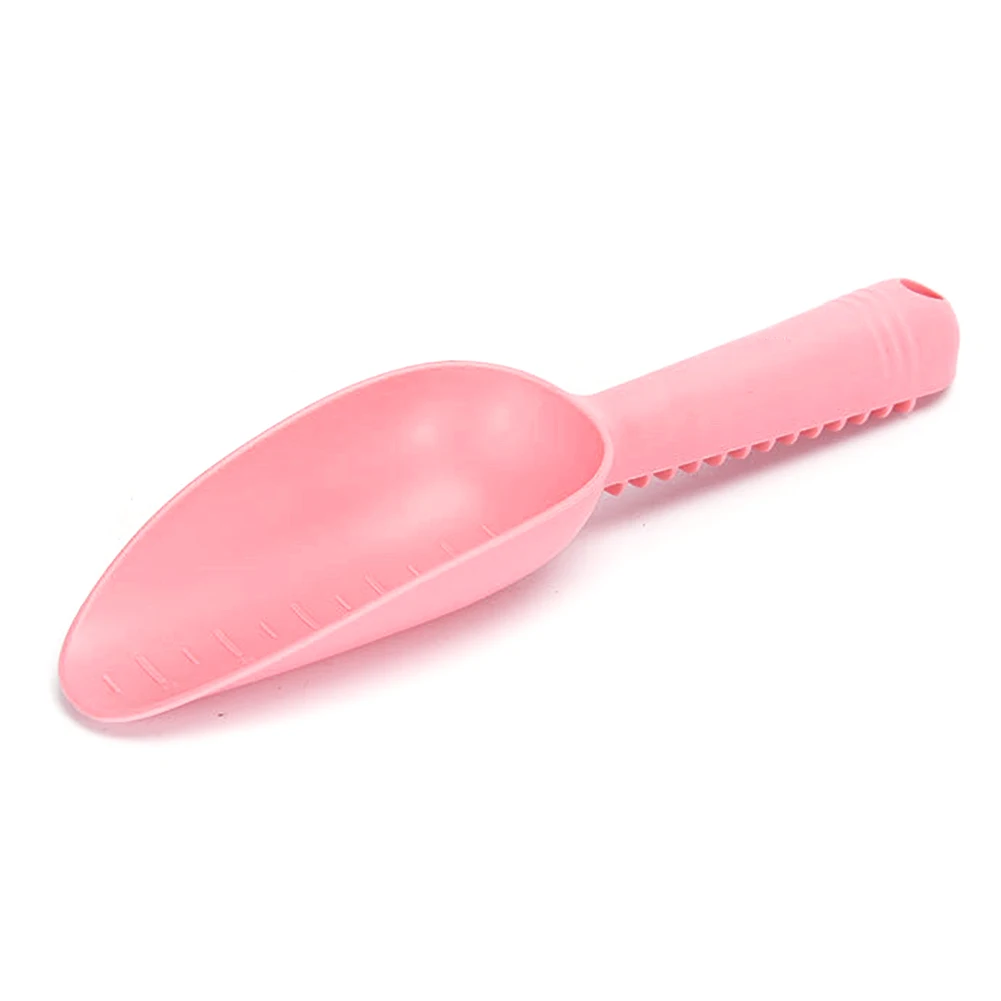 2 PCS Plastic Hand Flowerpot Shovel Scoop for Homegrown Gardening Plant,Pet's Food Scoop, Kids Beach Sand Shovel(Blue&Pink