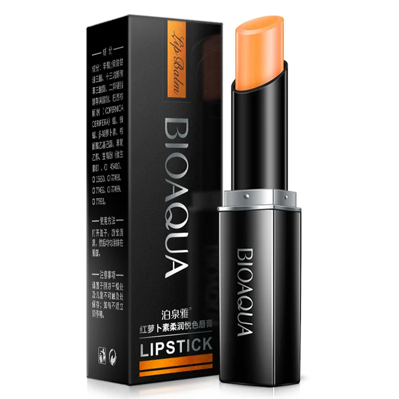 Bioaqua Carotene мягкий цветной бальзам для губ увлажняющий крем освежающий продукты