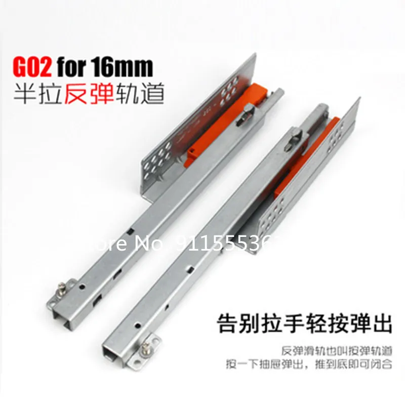 thumbnail image 2 of 1 Pair Under Mount Drawer Slides - 14 Inch (350mm), 25kg Load, Press-to-Release, Full Extension 2 of 11