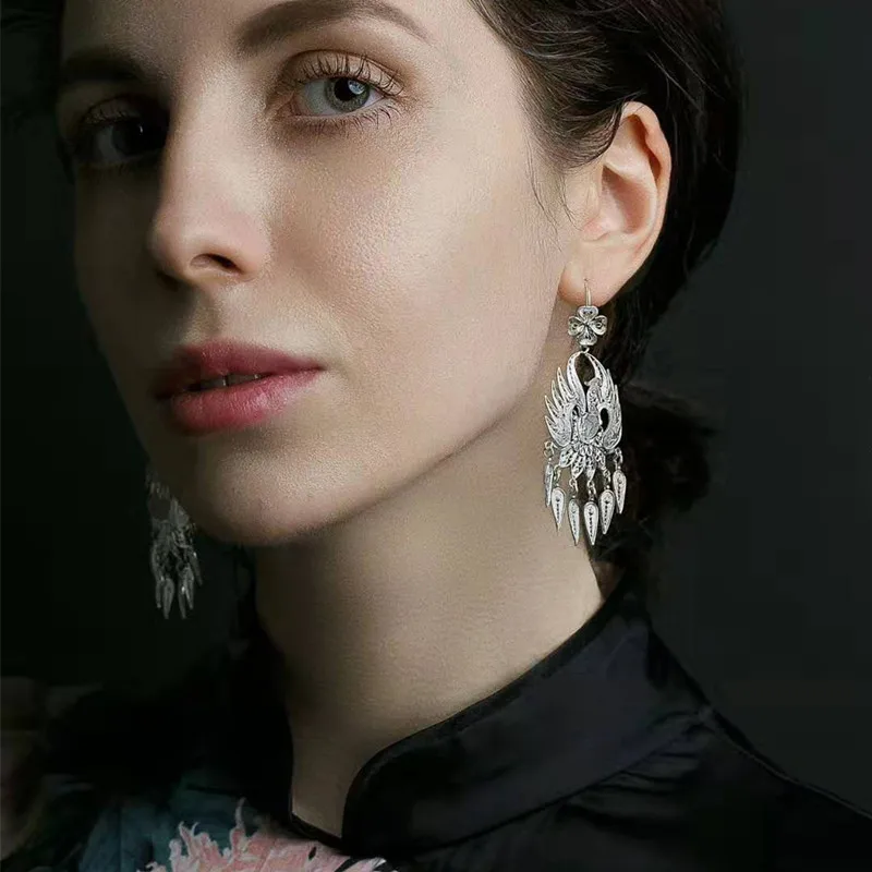 Женские серьги подвески с кисточками в богемном стиле винтажные этнические