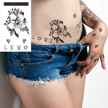 

Temporary Tattoos Sticker Water Transfer Fake Tattoo Sticker Man Women Girl Love Flower Design Body Art Tatto Arm Chest Tatoo