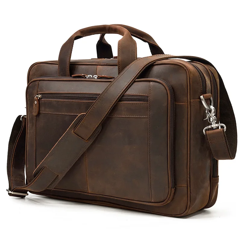 Vintage-brand-luxury-designer-men-briefcase-laptop-bag-crazy-horse ...