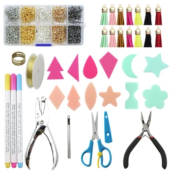 

David accessories 36pcs Jewelry Findings Tool Set Alloy Open Jump Rings /Tail chain/Clip buckle/Earring Hooks,1Yc11164