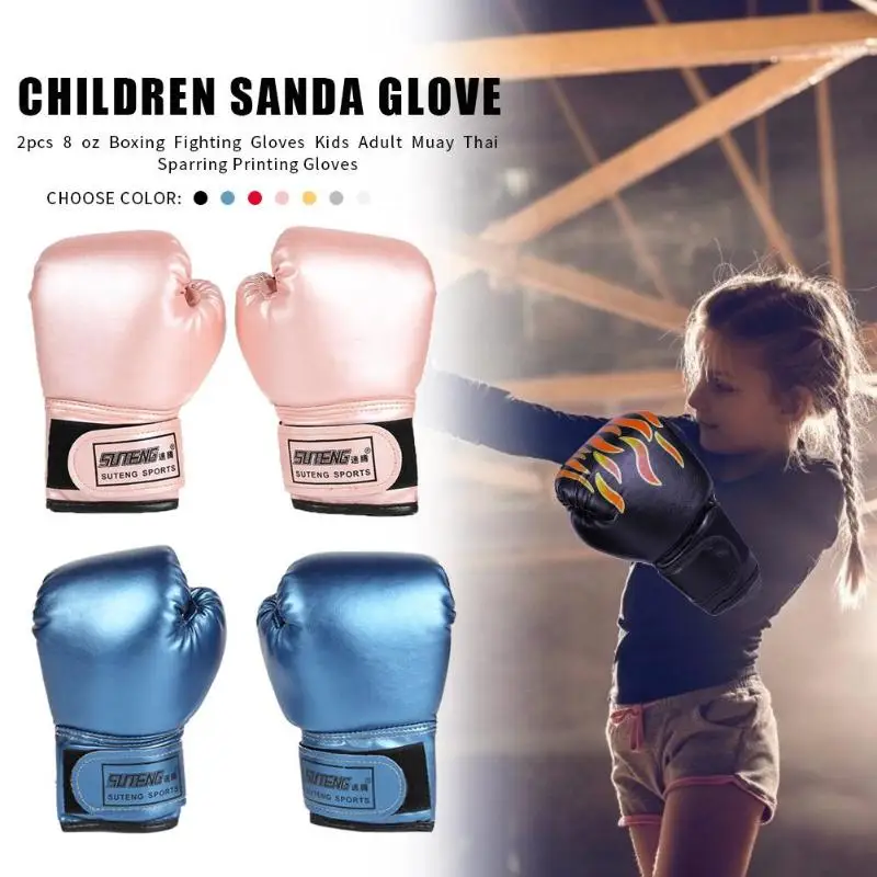 2 шт Детские Боксерские перчатки боксерские тренировка, Бой перчатки кожаные детские спарринг кикбоксинговые перчатки Муай Тай тэквандо перчатки