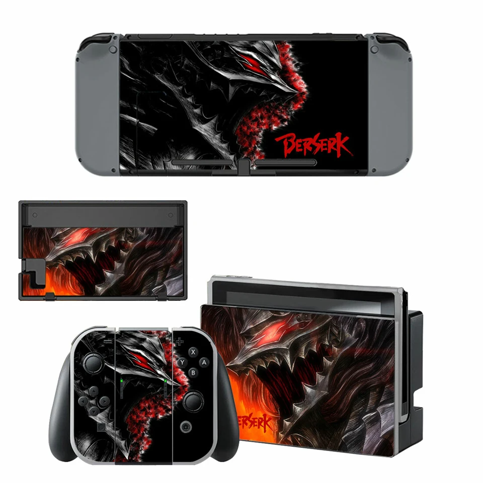 Baserk Переводные картинки kingd Switch sticker s Kit, наклейка с фланцевой пластиной для NS Switch Console& Joy-Con контроллер и док-станция