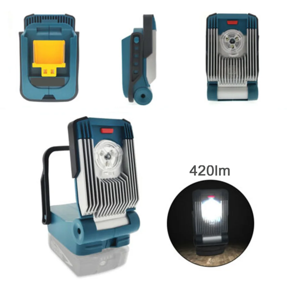 

14.4V/18V Li-ion Portable LED Work Light Flashlight 450lm Site Light with Alarm Function 2019
