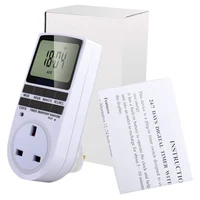 Interruptor de cronómetro Digital electrónico, temporizador de cocina con enchufe UK, 7 días, 12/24 horas, programable, 1 ud., gran oferta