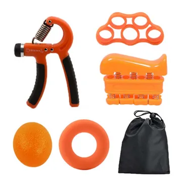 

5PC/Set Hand Grip Strengthener Workout Kit Adjustable Hand Gripper Ring Finger Exerciser Band For Rehabilitation Stress Relief