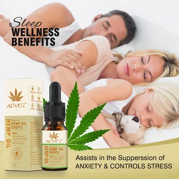 

Hemp Seed Body Face Essence Oil Massage Essential Oil HEMP OIL Soothes Stress Pain Improves Sleep Massager Oil 30ml