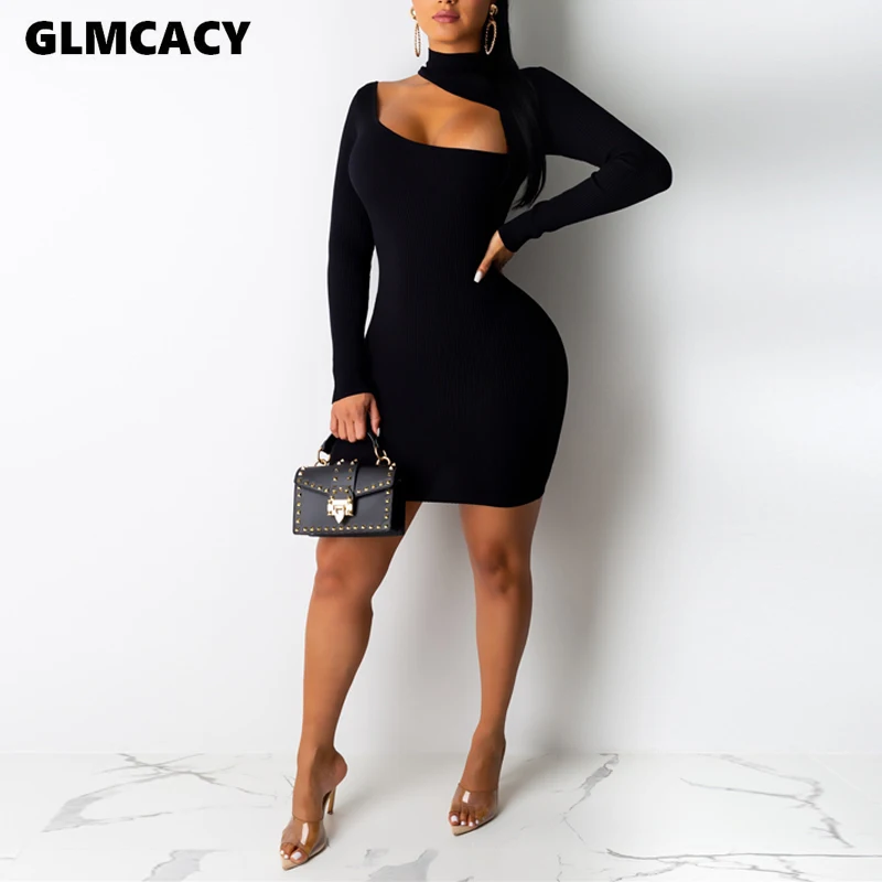 

Women Temperament O-neck Long Sleeve Bodycon Mini Dress Autumn Office Lady Sexy Club Party Ladies Dress