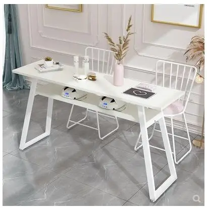 US $286.40 Nail art table special economical double single simple modern nail art table and chair set marble Nordic