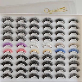 

30 Pair Thick False Eyelashes Cross Lashes Curling Soft 3D Fake Eyelashes Makeup Tools Natural Long Eyelash Extension