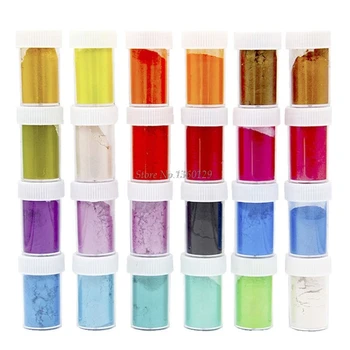 

24 Pcs/set Pearlescent Powder Mica Glitter Sliam DIY Crafts Making Epoxy Pigment Dropship