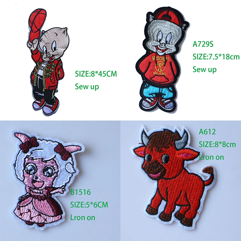 

Cute Small Animal 3D Pig Sheep Cattle Patch for Clothing Sticker for Children Boy Girl DIY Patches T-shirt Heat Transfer Badge