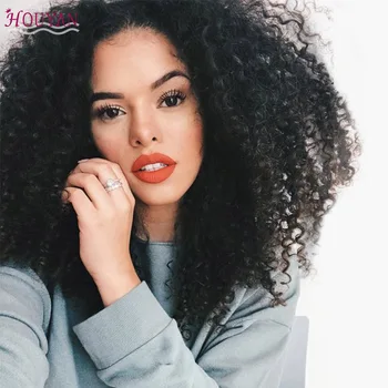 

HOUYAN long Fluffy Hair Afro Kinky Curly Black Brown Natural Heat Resistant Synthetic Cosplay Wigs for Black Women