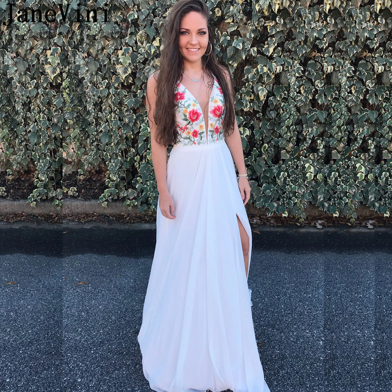 JaneVini Elegant Graduation 2020 White 