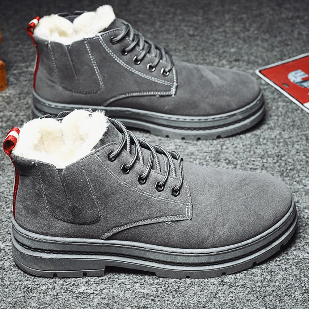 Ботинки в байкерском стиле; зимняя обувь; кашемировые мужские байкерские ботинки; обувь в байкерском стиле; байкерские ботинки для верховой езды; ботильоны - Цвет: YC-H66 Gray