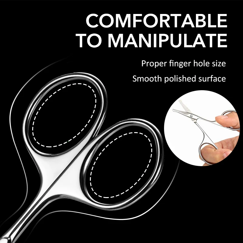 1Pcs Professional Nail Scissor Manicure for Nails Eyebrow Nose Eyelash Cuticle Scissors Curved Pedicure Makeup Tools 5