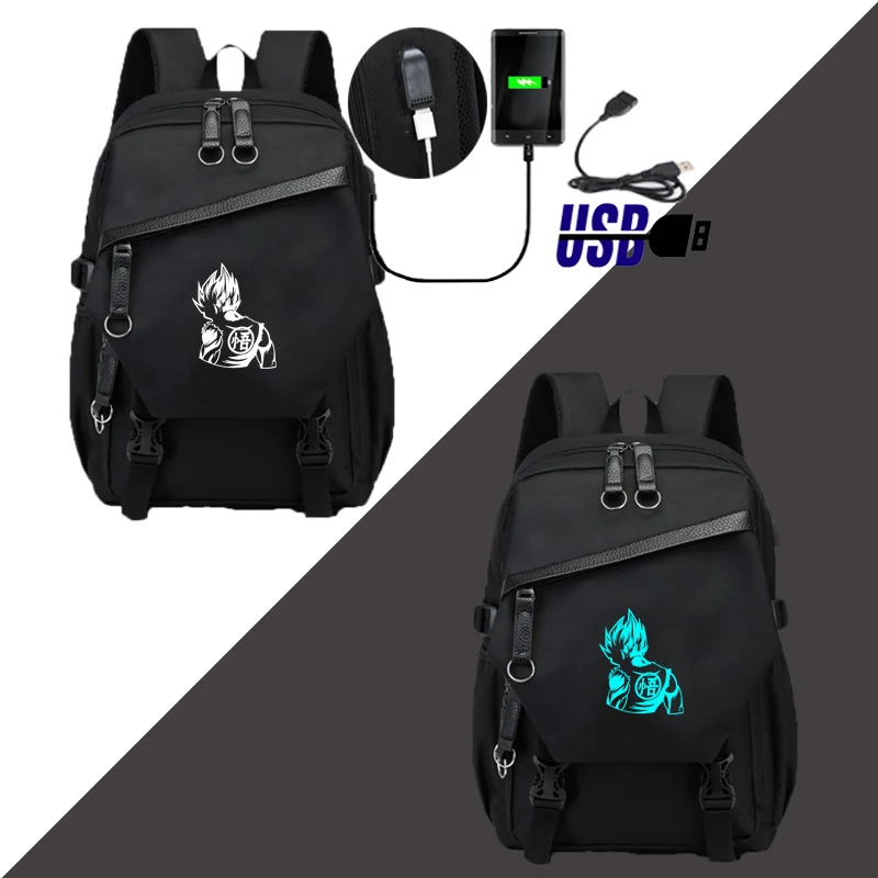 IMIDO Dragon Ball Z рюкзаки светящиеся студентов мультфильм зарядка через usb плечи рюкзак черный дышащий обратно в школу сумка - Цвет: Style D3