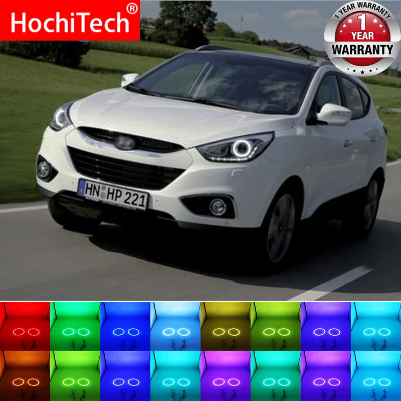 Новейшая фара многоцветная RGB Светодиодный лампа ангельские глазки гало кольцо