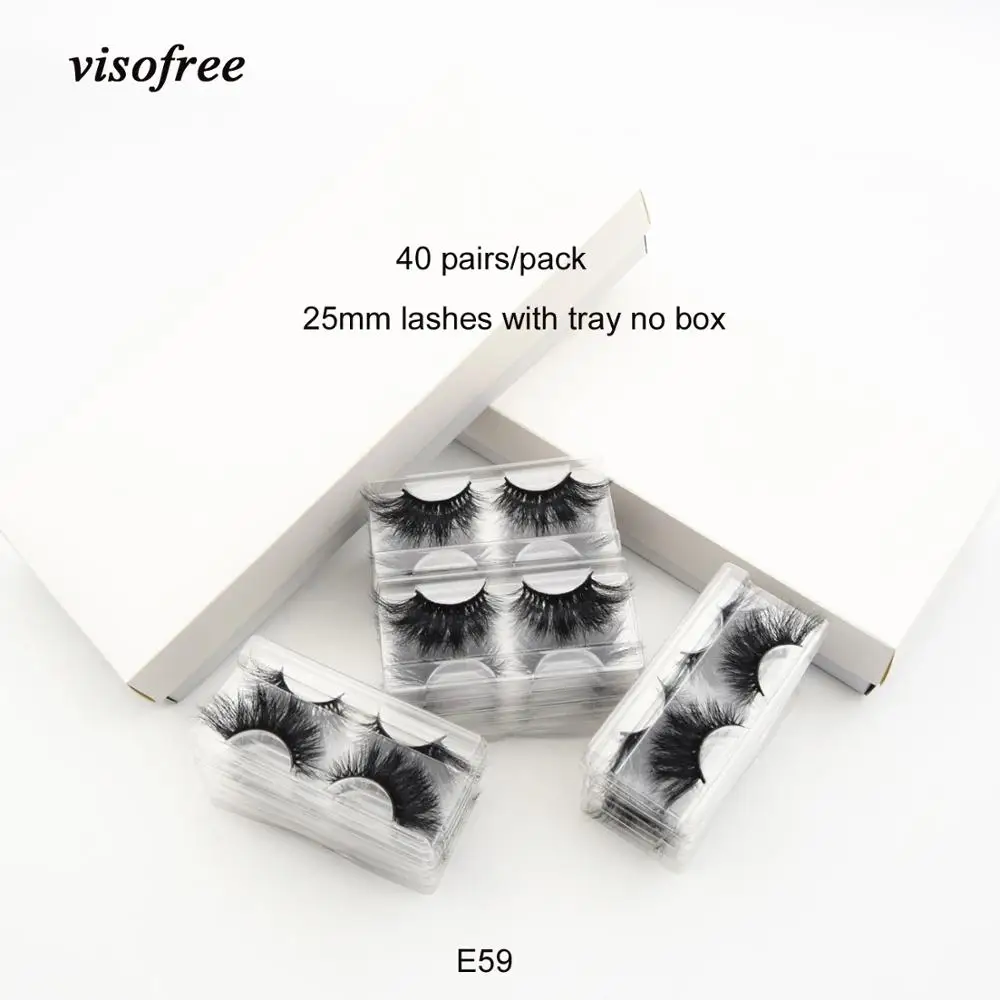 Visofree 40 пар/упак. 25 мм ресницы 3D норковые макияж толстые длинные Оптовая Продажа