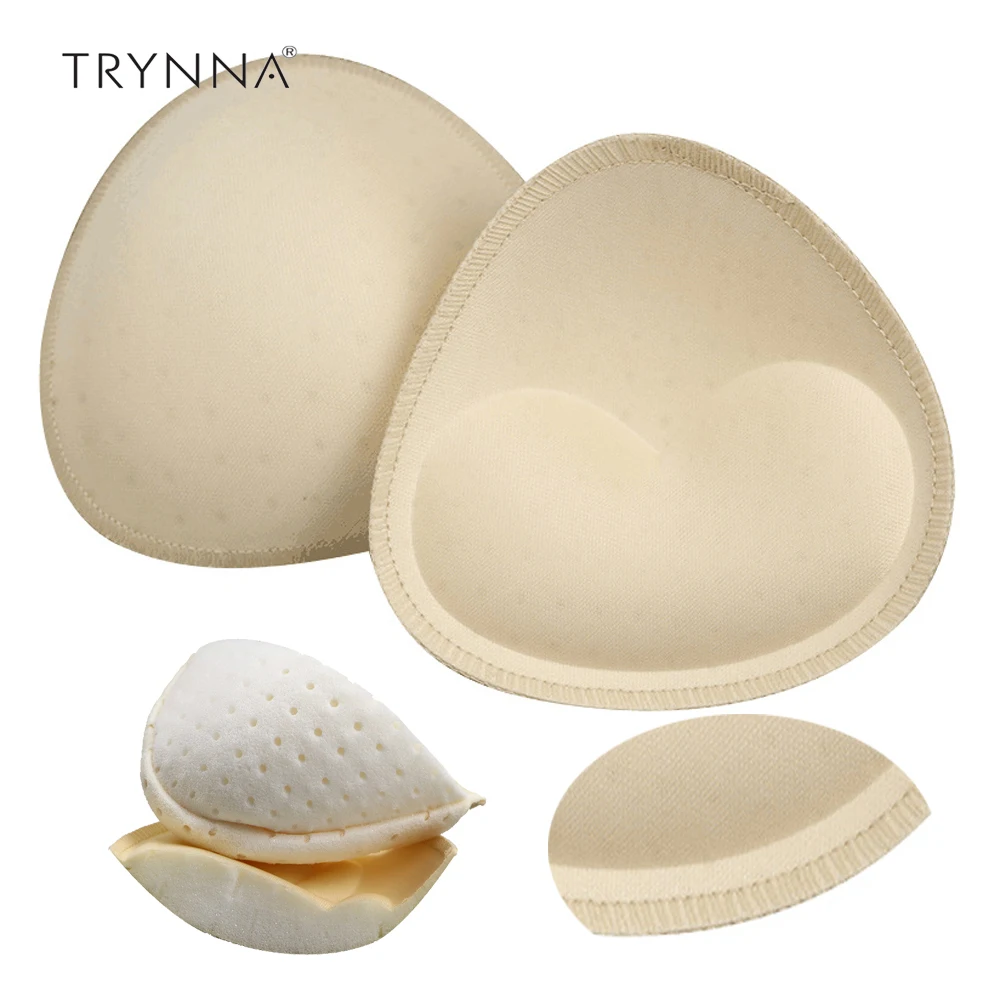 

2 Pair Bikini Swimsuit Chest Pad Sewing Reinforce Edge Breathable Hole Spong Push Up Padding