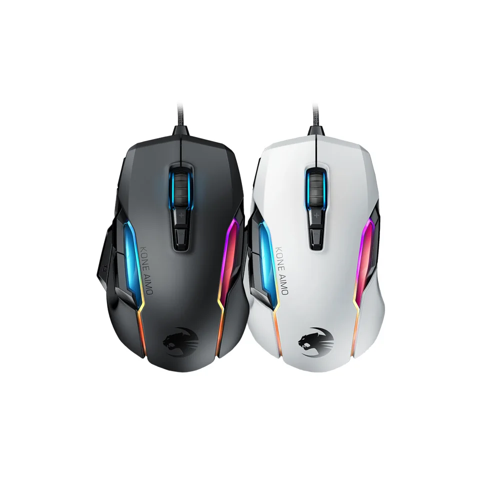 Original For Roccat Kone Aimo Remastered Wired Gaming Mouse For Big Hand Rgb Mice Programming Macro dpi Ergonomics Mice Aliexpress