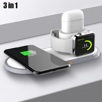 

3 In1 QI Wireless Charger Dock Stand Fast Charge for iPhone Headsets Apple Watch AS99