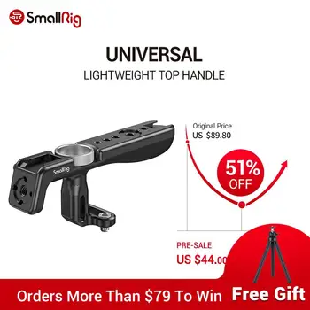 

SmallRig Universal Lightweight Top Handle Grip For Digital Dslr Camera Cage featuring two 1/4â€-20 threaded holes 2949