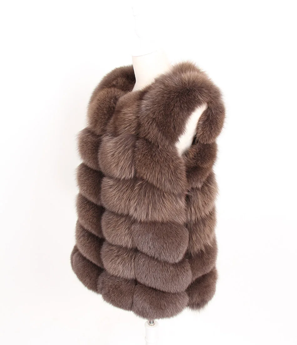 Натуральный Лисий мех пальто натуральный мех лисы 68 см длинная куртка-жилет женское красивое теплое пальто. Пальто из натурального меха